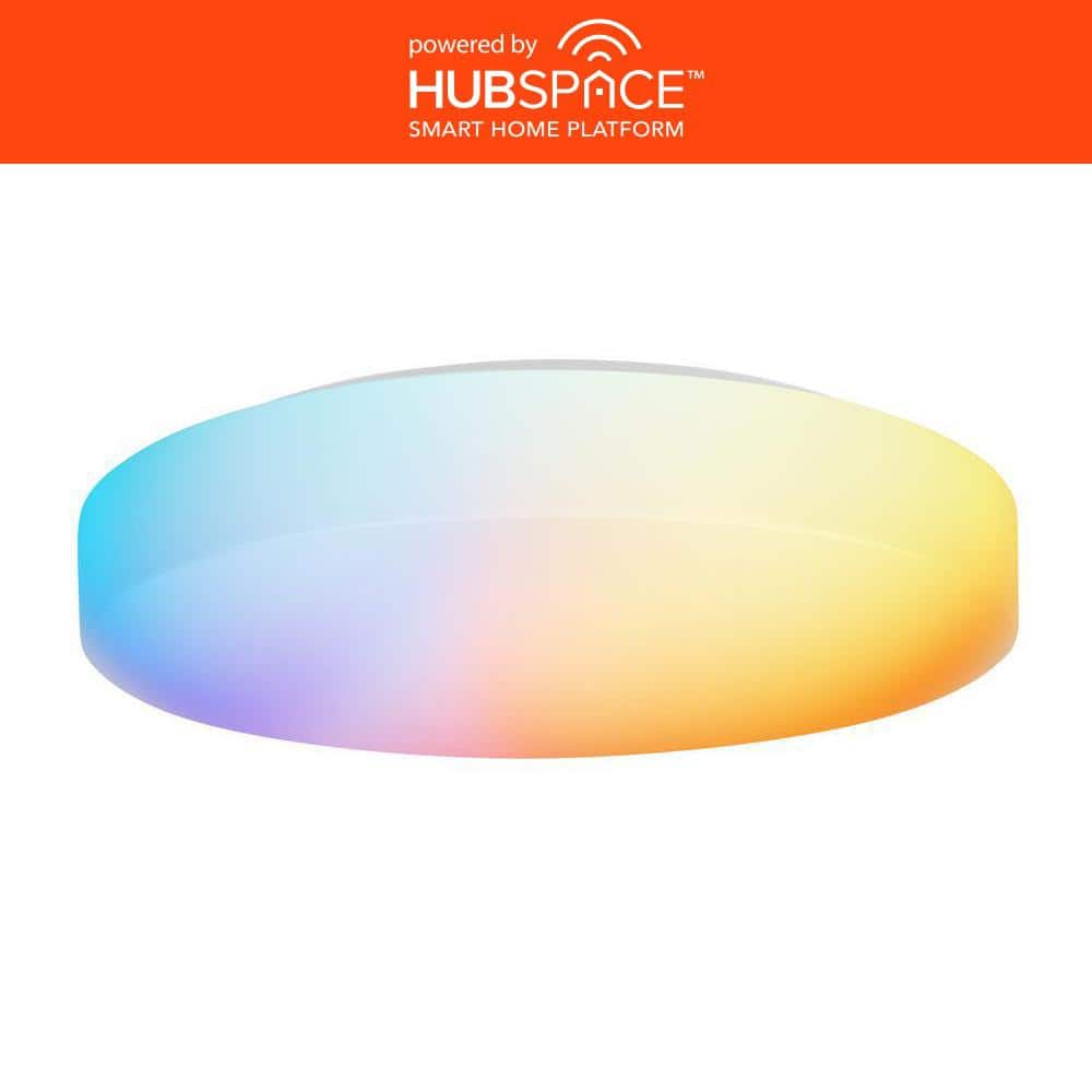 15 in. White Integrated LED Dimmable Flush Mount Puff with Adjustable CCT a
