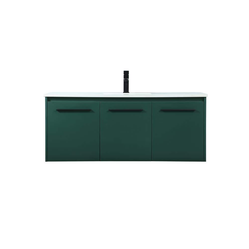 Simply Living 48 in. W x 18 in. D x 19.7 in. H Bath Vanity in Green with Iv