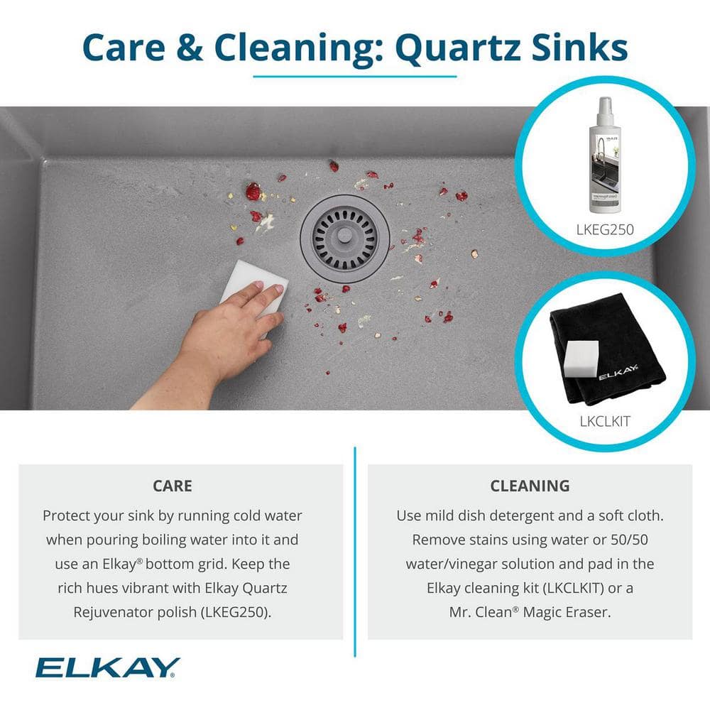 Elkay Black Quartz 33" Single Bowl Undermount Sink