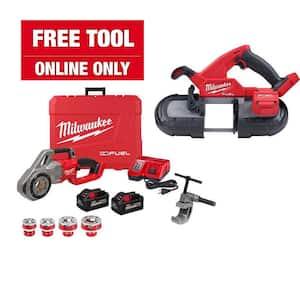 M18 Fuel One-Key Cordless Brushless Pipe Threader Kit with M18 Fuel Bandsaw (2-Tool)