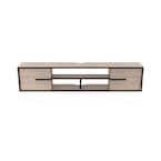 Nowlin 63 in. Natural Oak MDF Floating TV Stand with Sliding Doors Fits Up to 70 in TV