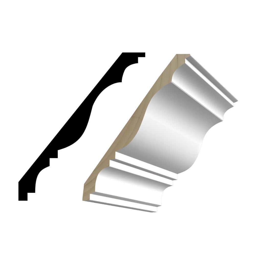 Primed Finger-Jointed Pine Crown Molding 96 in. Length