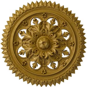 21-5/8 in. x 2-1/2 in. York Urethane Ceiling Medallion (Fits Canopies upto 3-5/8 in.), Pharaohs Gold