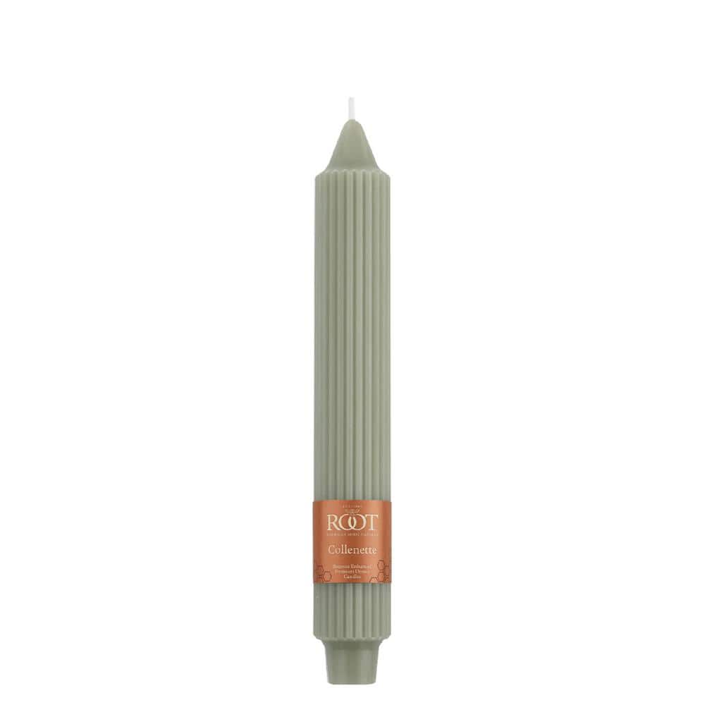 Sage Green Beeswax 9" Taper Candles - Dripless and Unscented (Set of 4)