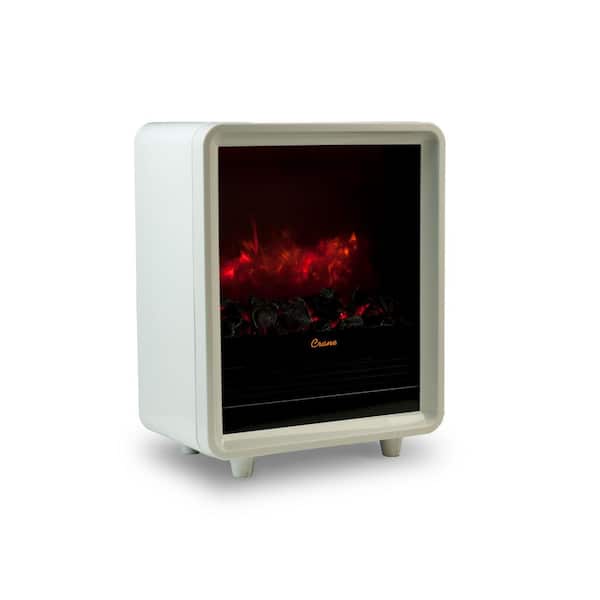 Crane 1500 Watt Mini Fireplace Ceramic Electric Portable Heater - White