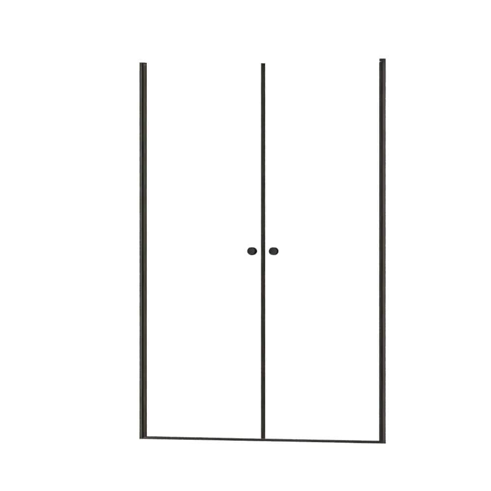 "48 in. W x 72 in. H Pivot Framed Swing Shower Doors in Matte Black Finish with 1/4""(6mm) SGCC Tempered Glass" price history on PriceWatchPro