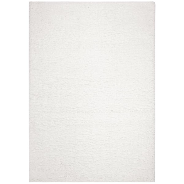 SAFAVIEH August Shag White 9 ft. x 12 ft. Solid Area Rug