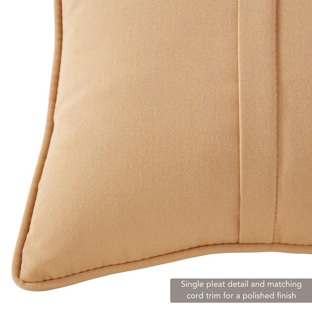 Wheat Sunbrella Fabric Outdoor Rectangle Throw Pillow Set