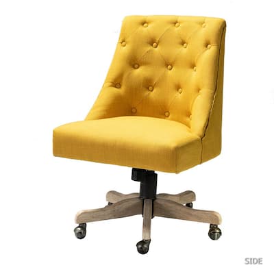 Yellow Tufted Back Office Chairs without Arms