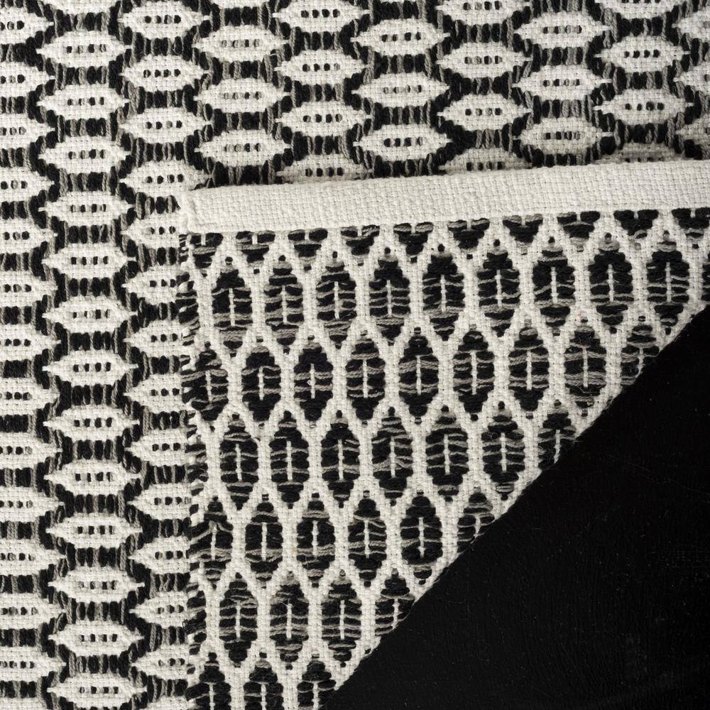 Handwoven Montauk Cotton Flatweave Rug in Black/Ivory - 4' x 6'