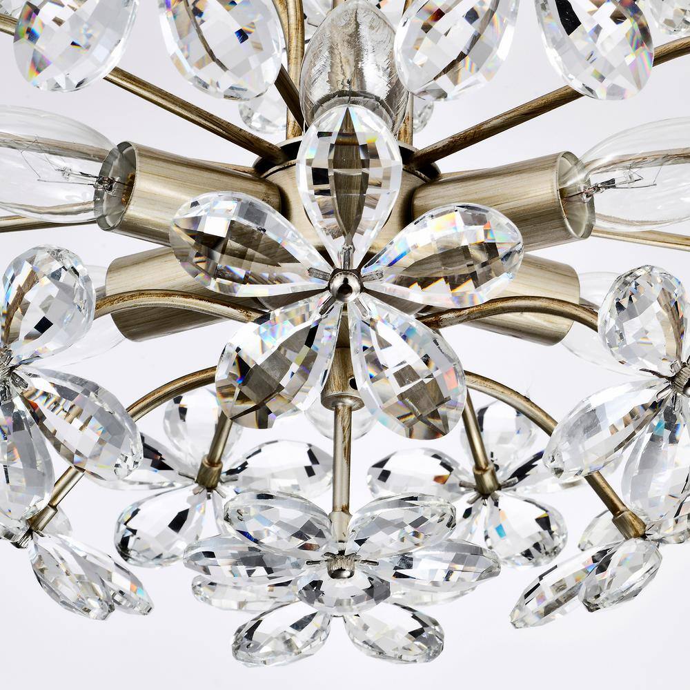 Rosa 6-Light Champagne Flower Crystal Chandelier