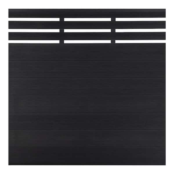 Garden 6 ft. H x 6 ft. W Black WPC Composite Fence Panels without Posts