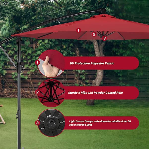 Zeus & Ruta 10 ft. Outdoor Cantilever Hanging Patio Umbrella Zeus & Ruta 10 ft. Outdoor Cantilever Hanging Patio Umbrella