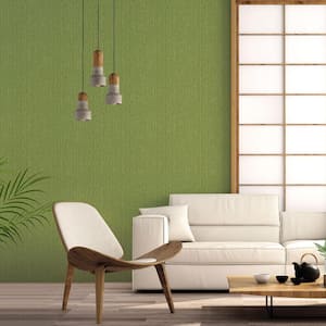 Into The Wild Green Bamboo Paper Non-Pasted Non-Woven Wallpaper Roll