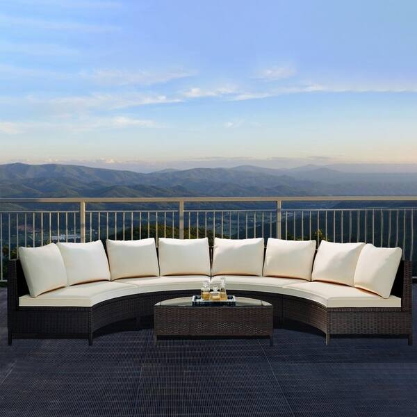 Wood Modern Velvet Upholstered Outdoor Sofa Couch with Beige Cushions, 3 Seat Tufted Back with Nail Arms with 2 Pillows