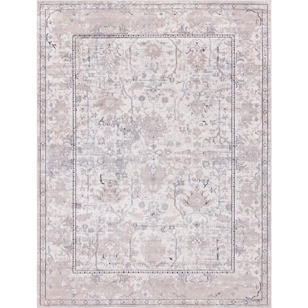 Unique Loom Portland Central Ivory 9 ft. x 12 ft. Area Rug