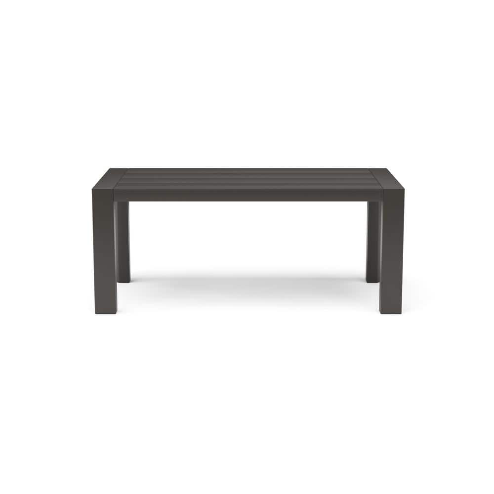 Gray 40" Aluminum Outdoor Coffee Table with Slatted Top
