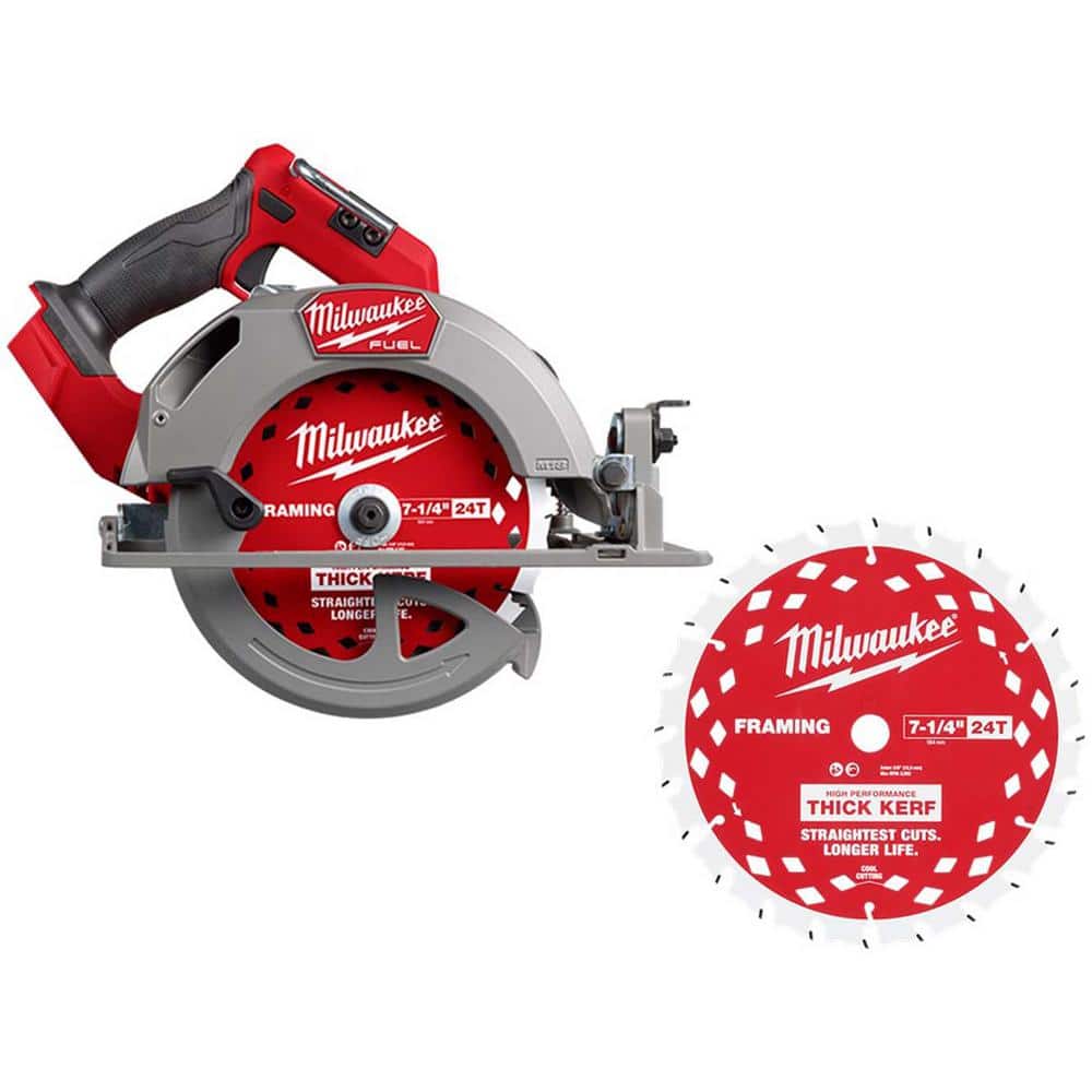 Milwaukee M18 FUEL 18V Lith-Ion Brushless Cordless 7-1/4 in. Circular Saw w/ (1) Blade 2834-20-48-40-0740 - The Home Depot