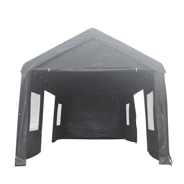 20 ft. x 10 ft. Grey Gazebo Party Tent Heavy Duty Canopy Carport
