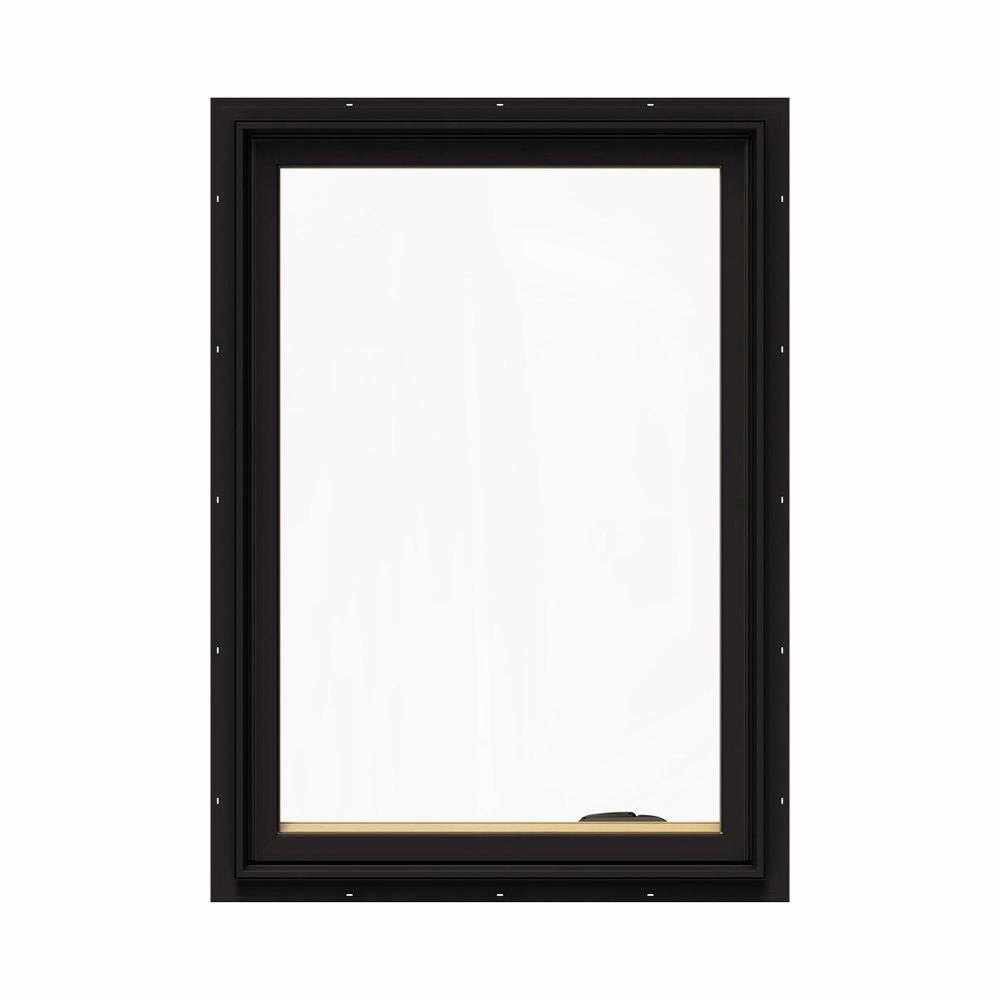 JELD-WEN 24.75 in. x 40.75 in. W-2500 Series Black Painted Clad Wood ...