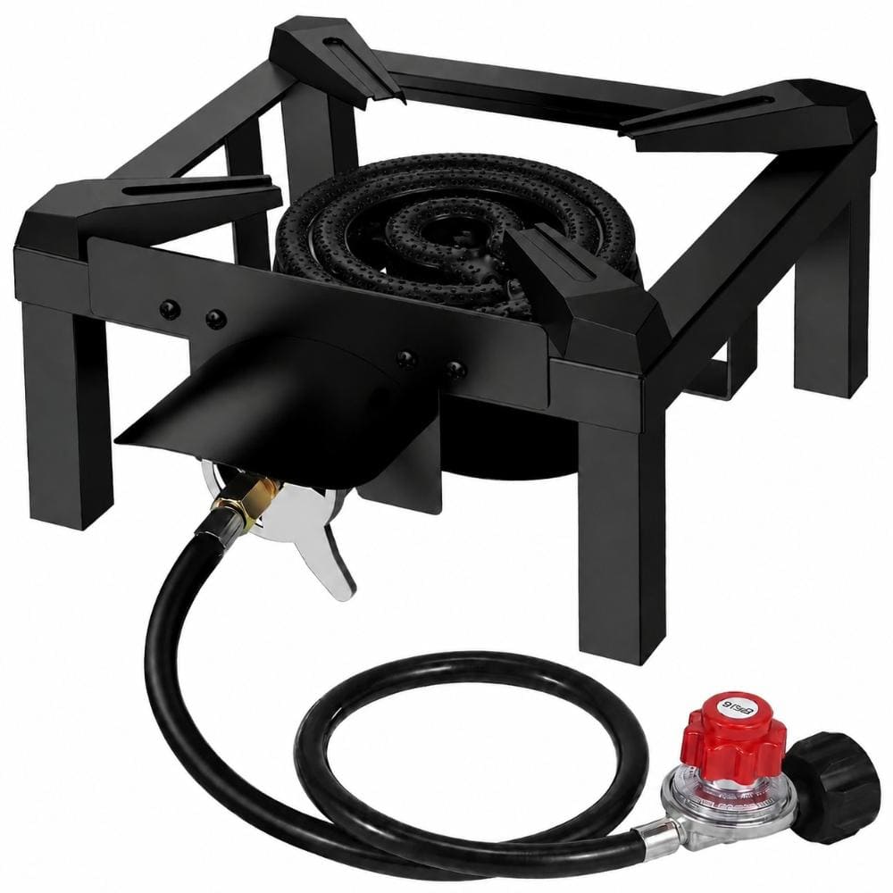 13-Inch Cast Iron Single Propane Burner Stove 90,000 BTU Portable Outdoor Wok Burner with Adjustable Regulator and 4-Fo price history on PriceWatchPro