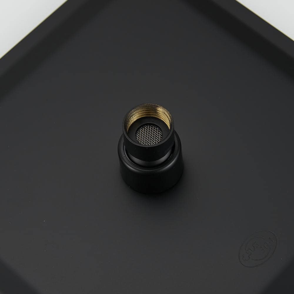 Matte Black Stainless Steel Square Rainfall Shower Faucet Set