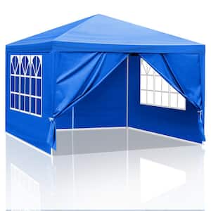 10 ft. x 10 ft. Blue Outdoor Party Tent with 4 Sidewalls