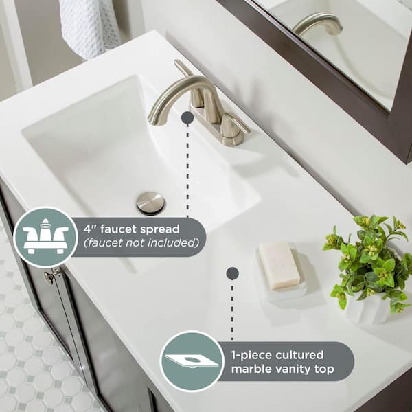 Glacier Bay Bannister 37 in. Single Sink Dusk Bath Vanity