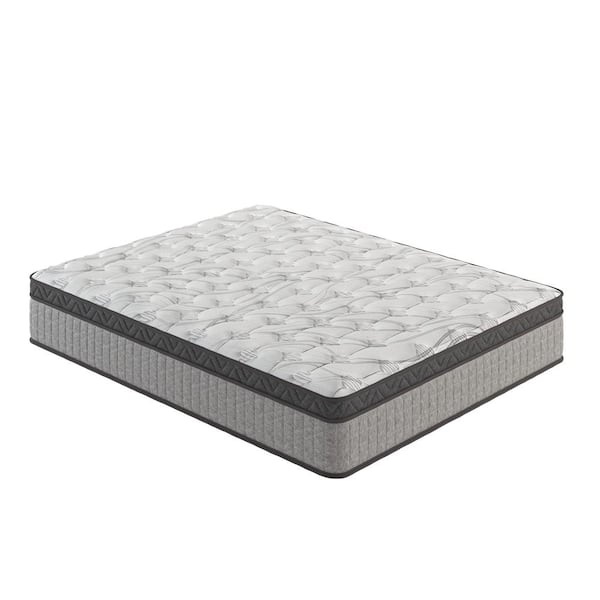 Huluwat Gray Twin 12 in. Diamond Innerspring Hybrid and Cooling Gel Memory Foam Mattress, Pressure Relief and Motion Isolation