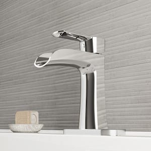 Paloma Single Handle Single-Hole Bathroom Faucet Set with Deck Plate in Chrome