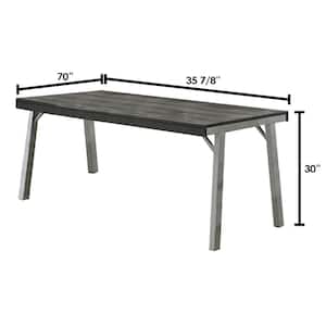 Nunez Silver and Gray Industrial Style Dining Table