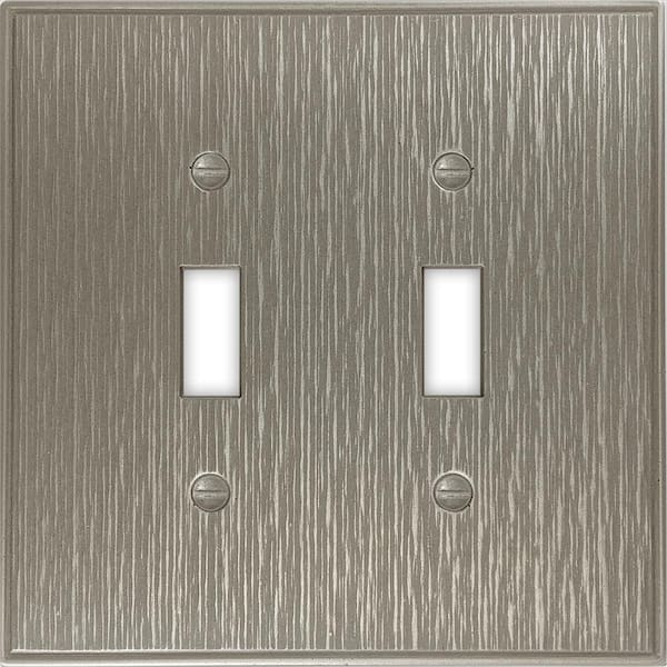 Hampton Bay Nickel 2-Gang Toggle Wall Plate (1-Pack)