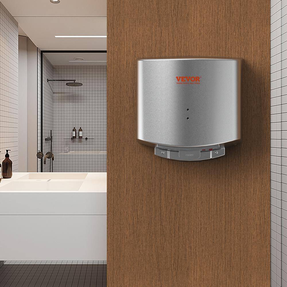 Compact Silver ABS Automatic Hand Dryer with High-Speed Motor
