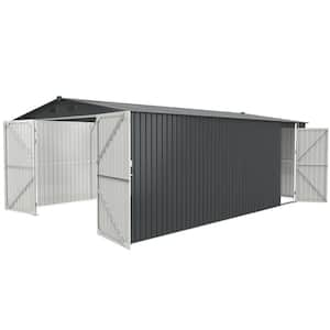 13 ft. W x 20 ft. D Metal Outdoor Storage Shed/Garage Shed with 2-Doors and 4 Vents, 252 sq. ft., Gray