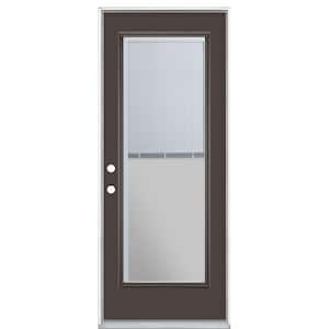 32 in. x 80 in. Mini Blind Right-Hand Inswing Hand Inswing Painted Steel Prehung Front Exterior Door No Brickmold