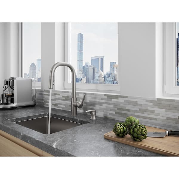 Pfister Zanna Single Handle Pull Down Sprayer Kitchen Faucet With Soap Dispenser In Spot Defense Stainless Steel F 529 7zn3gs The Home Depot