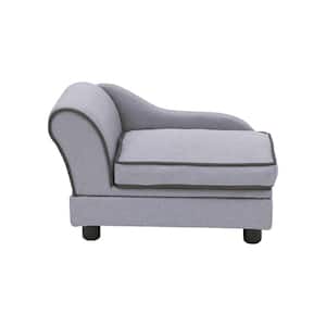 14.5 in. Ivan Chaise Lounge Sofa with Storage for Cats and Dogs Up to 33 lbs. Light Gray