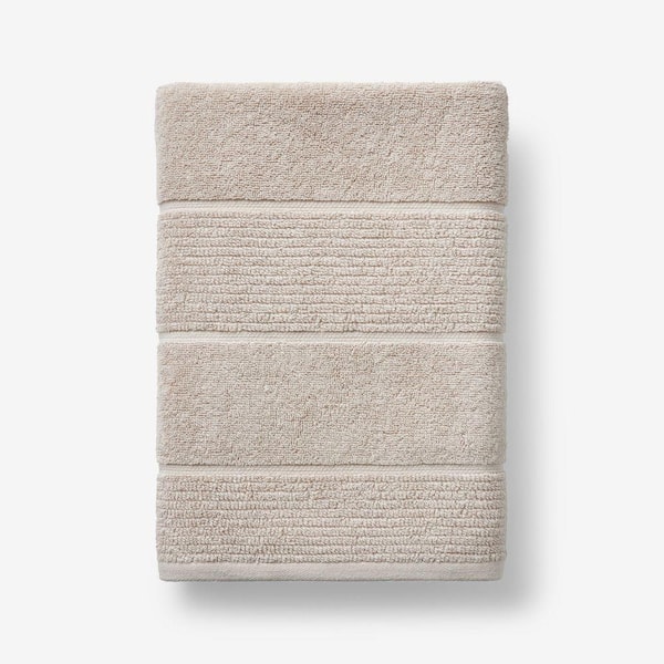 Company Cotton Alabaster Textured Stripe Bath Towel