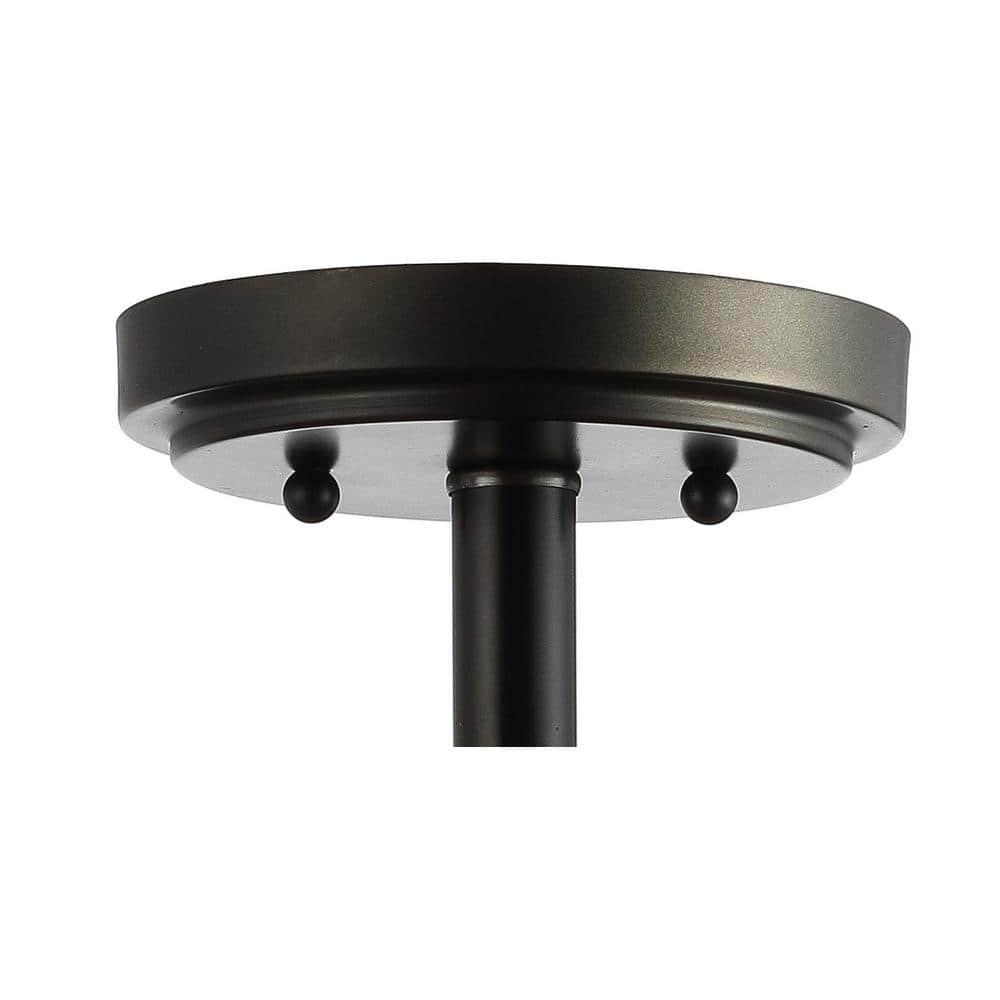 Allie 14" Black and Light Taupe Wood Beaded LED Flush Mount