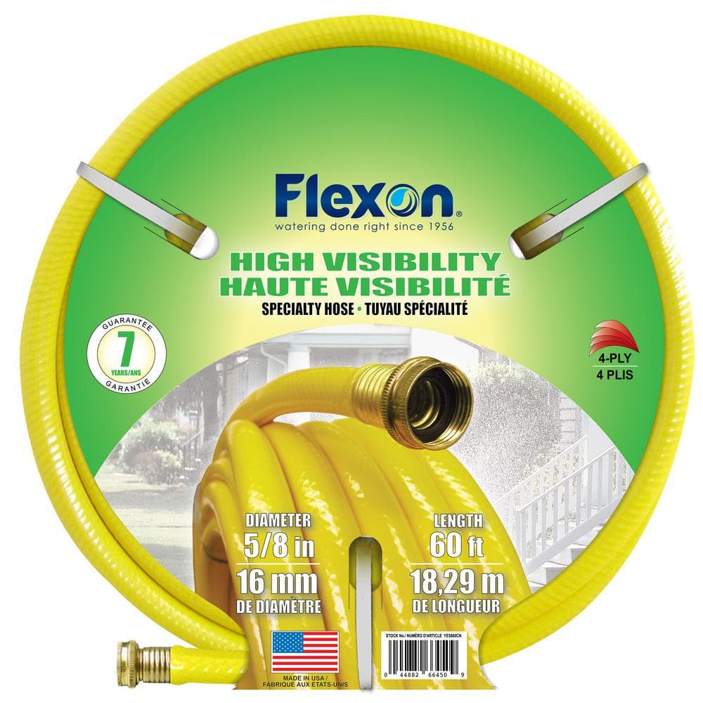 Flexon 58 In Dia X 60 Ft Yellow High Visibility Garden Hose Ye5860cn