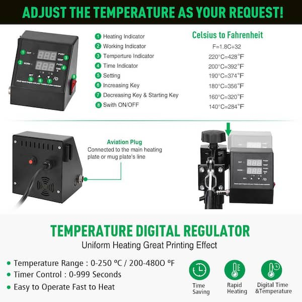 Digital Display Heat Press Control Box for Heat Press shops Transfer Sublimation Print