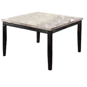 Shantanu 54 in. L Square Antique Black Marble Counter Height Dining Table