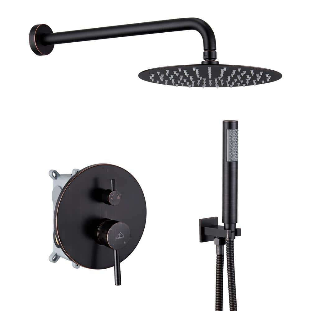 CASAINC 1Spray Patterns 10 in. Wall Mount Dual Shower Heads in Oil