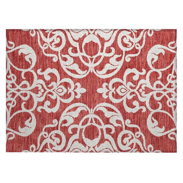 Chantille Machine Washable Indoor/Outdoor Abstract ACN973 Red 1 ft. 8 in. x 2 ft. 6 in. Area Rug