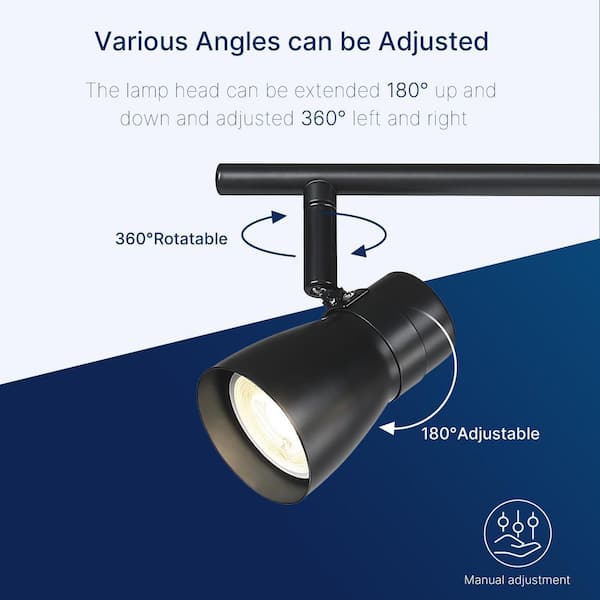 FLSNT 24W 24.1 in. 4-Light Black LED Track Fixture, 90+ CRI