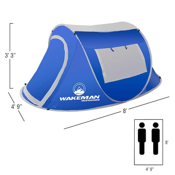 geur hoek regeling Wakeman Outdoors 2-Person Blue Sunchaser Pop-Up Tent HW4700009 - The Home  Depot
