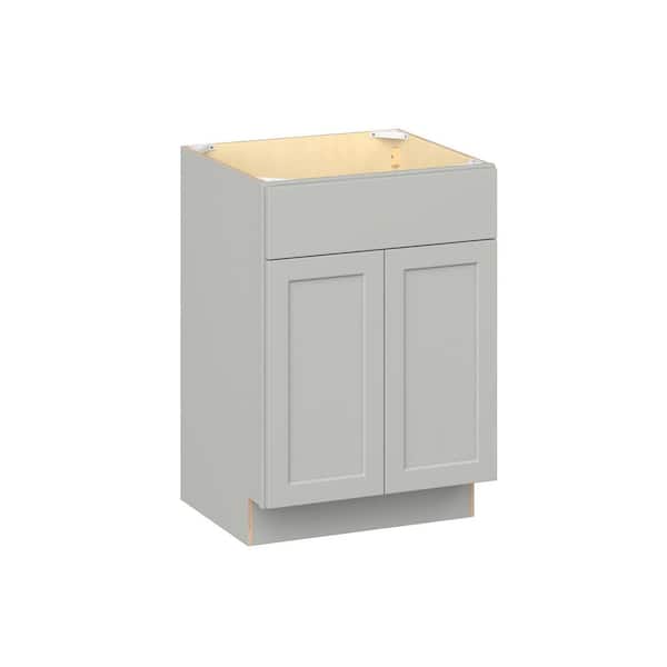 Emerson Whisper Gray Vanity Sink Base Ready to Assemble Kitchen Cabinet (24 in. W x 34.5 in. H x 21 in. D)