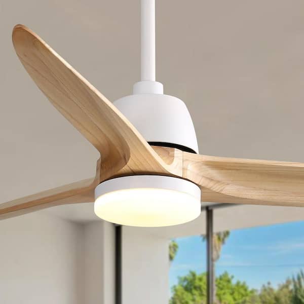 SUNVIE Caged Ceiling Fan with Light 21in White Ceiling Fans with Light