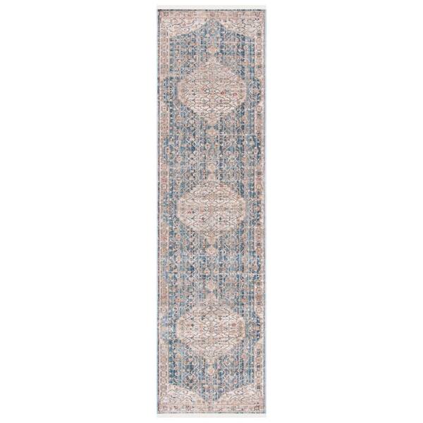 Kenitra 2 ft. x 10 ft. Blue/Ivory Medallion Runner Rug