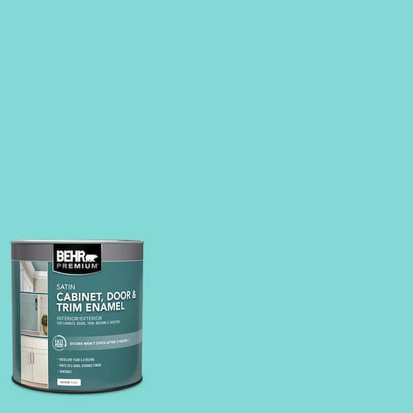 BEHR PREMIUM 1 qt. #MQ4-22 Key Largo Satin Enamel Interior/Exterior Cabinet, Door & Trim Paint
